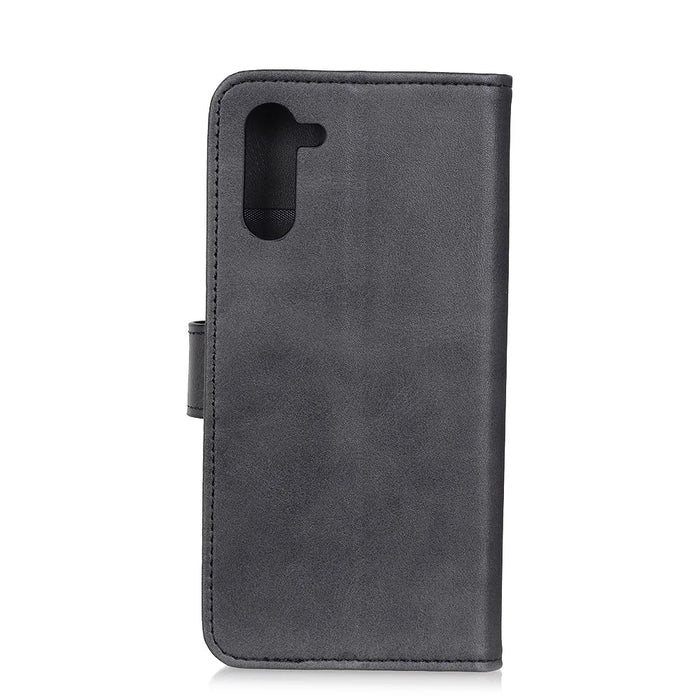 PU Leather Magnetic Wallet Stand Cell Phone Protective Shell for OnePlus Nord - Black - 3