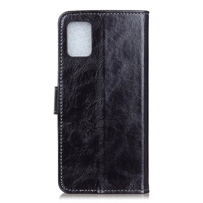 Leather Cover for OnePlus 8T Cover Crazy Horse Texture Wallet Stand Shell - Black - 2