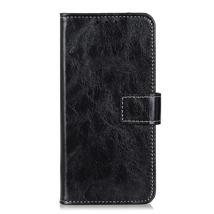 Leather Cover for OnePlus 8T Cover Crazy Horse Texture Wallet Stand Shell - Black - 5