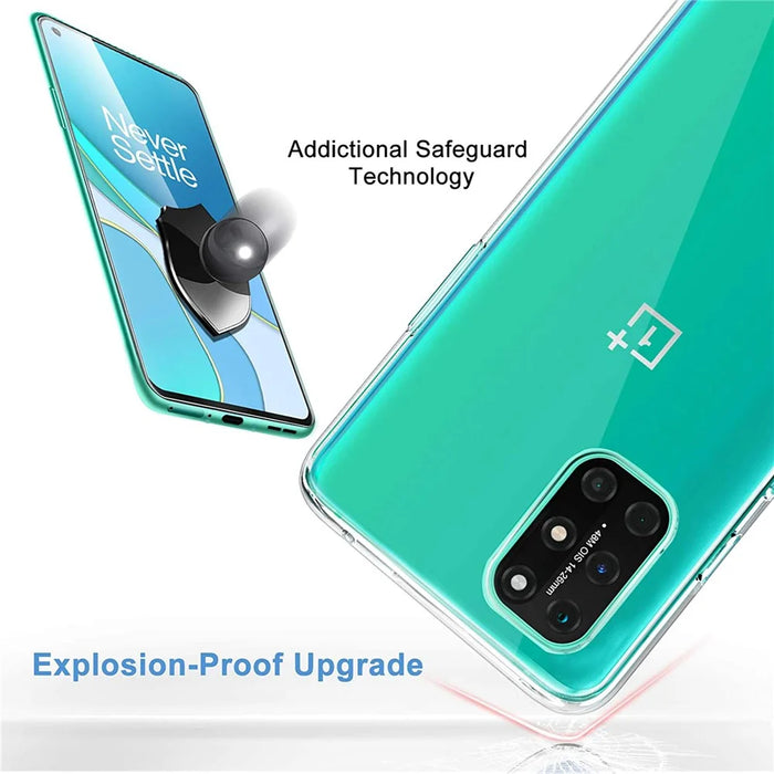 Soft TPU Case for OnePlus 8T Shell with Tempered Glass Screen Film - 3