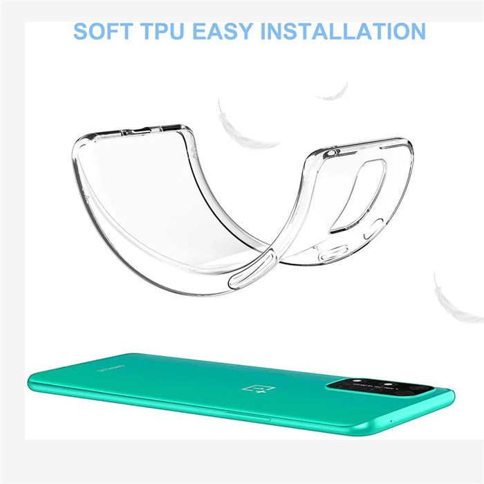 Soft TPU Case for OnePlus 8T Shell with Tempered Glass Screen Film - 5