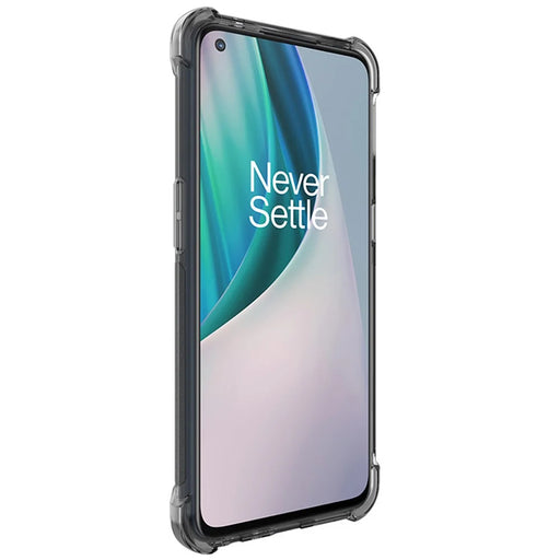 IMAK Silky Anti-drop Ultra Thin TPU Shell Case + Screen Protector Film for OnePlus Nord N100 - Transparent Black - 2
