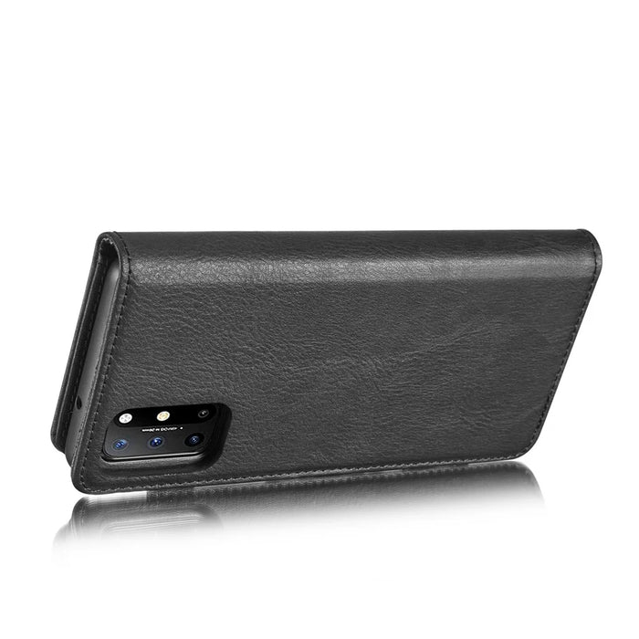 DG.MING Wallet Split Leather Cover Detachable 2-in-1 PC Back Case for OnePlus 8T - Black - 6