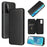 For OnePlus 9 (EU / US Version) Carbon Fiber Magnetic Suction Leather Shell with Card Holder - Black - 1