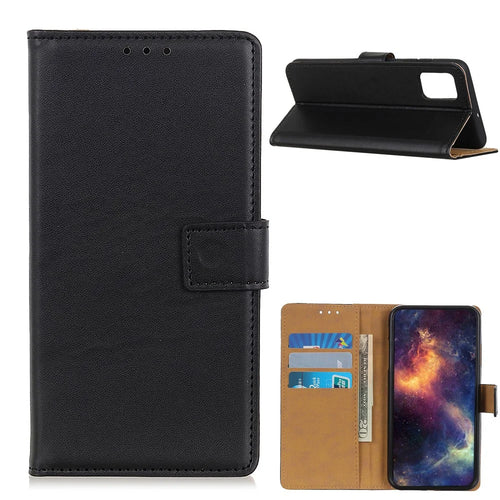 Leather Wallet Stand Mobile Phone Shell for OnePlus 9 Pro Magnetic Clasp Design Case - Black - 1