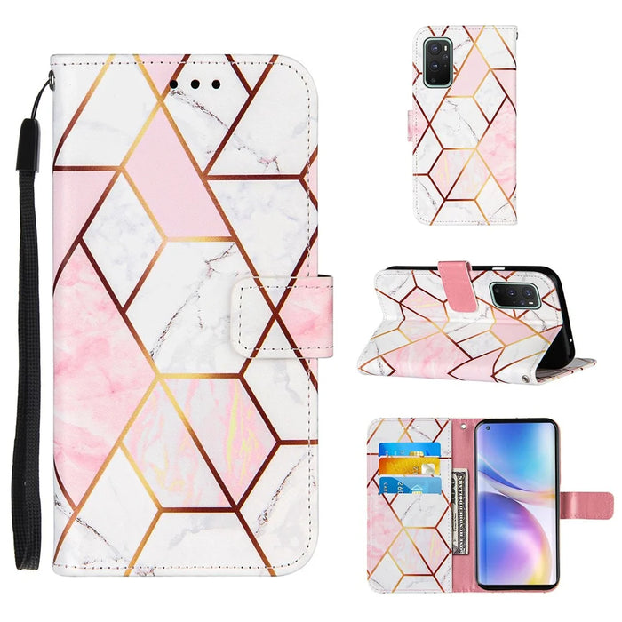 Splicing Marble Pattern Stand Leather Case Cover for OnePlus 9 Pro - Style A - 1