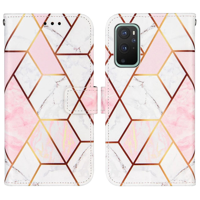 Splicing Marble Pattern Stand Leather Case Cover for OnePlus 9 Pro - Style A - 3