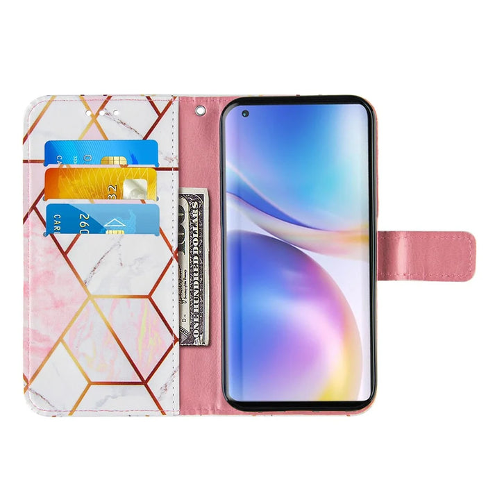 Splicing Marble Pattern Stand Leather Case Cover for OnePlus 9 Pro - Style A - 5