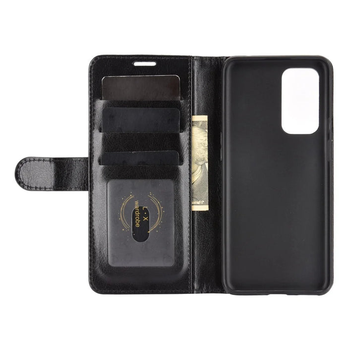 Crazy Horse Texture Leather Cover Stand Case with Wallet Design for OnePlus 9 (EU / US Version) - Black - 4
