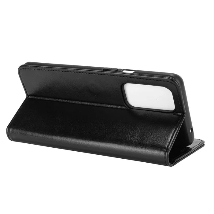Crazy Horse Texture Leather Cover Stand Case with Wallet Design for OnePlus 9 (EU / US Version) - Black - 6