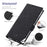 VILI DMK Series Double Magnetic Clasp Cross Texture Leather Wallet Stand Cover Case for OnePlus 9 (EU / US Version) - Black - 6