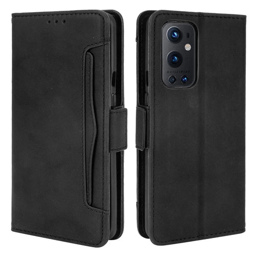 For OnePlus 9 Pro Full Protection Leather Wallet Protective Case with Multiple Card Slots Design - Black - 1