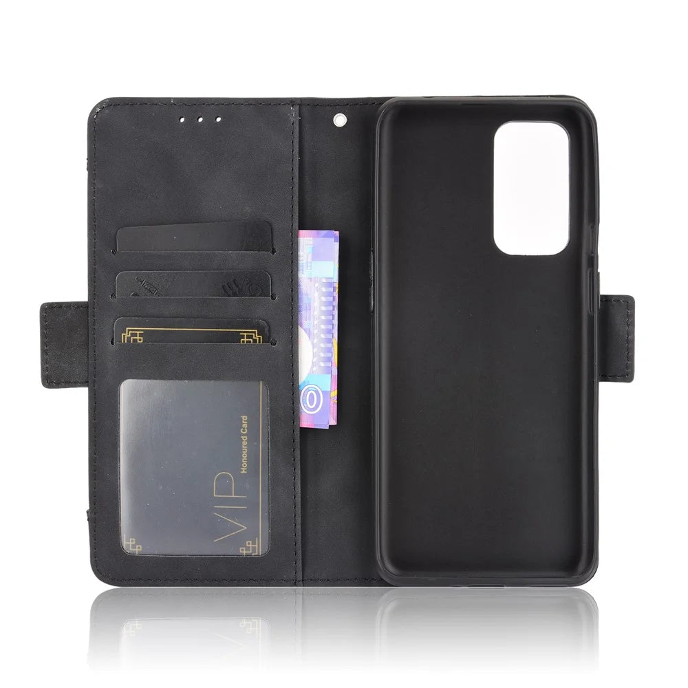 For OnePlus 9 Pro Full Protection Leather Wallet Protective Case with Multiple Card Slots Design - Black - 7