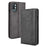Magnetic Vintage Style Wallet Stand Phone Case Cover for OnePlus 9R - Black - 1
