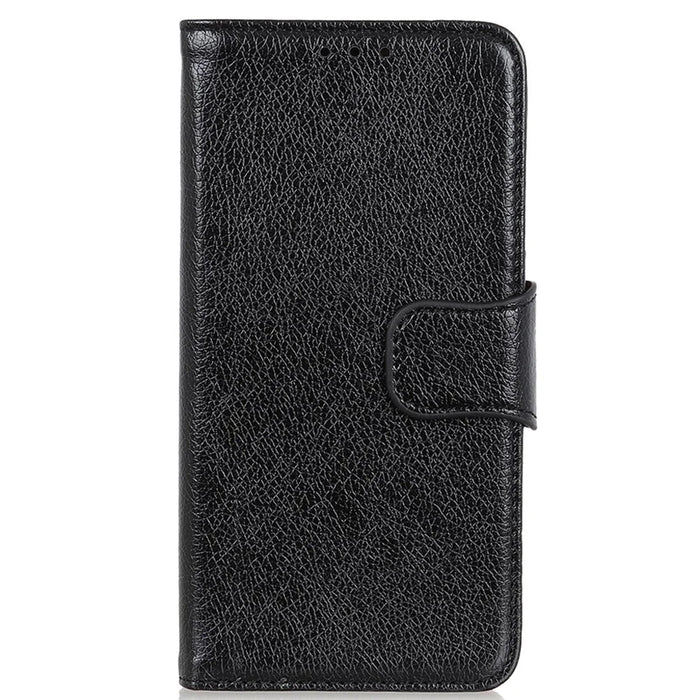 Wallet Design Full-Protection Nappa Texture Split Leather Stand Phone Cover Shell for OnePlus Nord CE 5G - Black - 2
