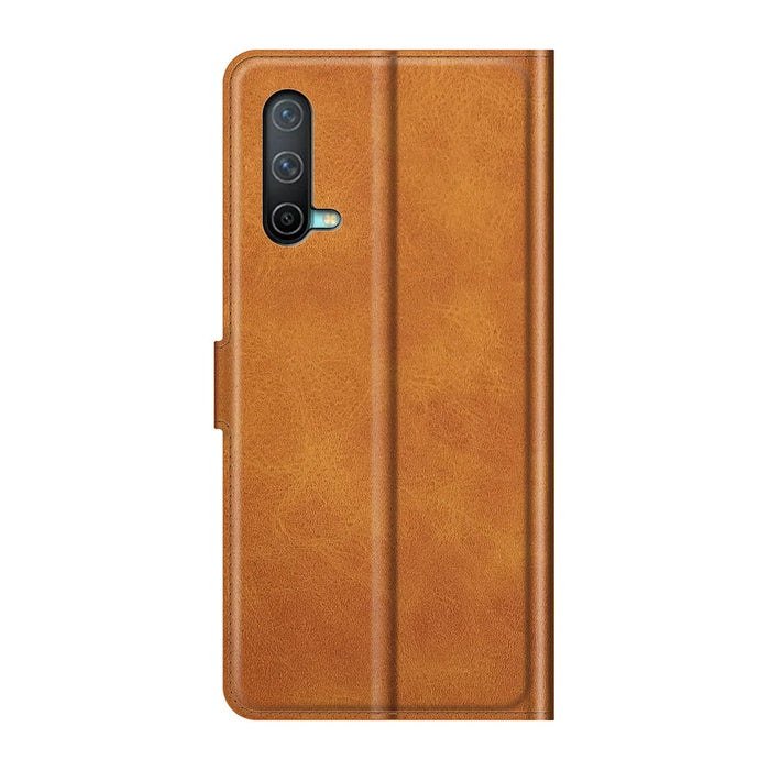 Magnetic Square Clasp Wallet Stand Leather Case Protector for OnePlus Nord CE 5G - Orange - 3