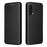 For OnePlus Nord CE 5G Carbon Fiber Texture Automatic Absorption Leather Case with Card Holder and Ring Strap - Black - 1