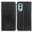 Full Body Protection Split Leather Wallet Magnetic Auto-absorbed Stand Case for OnePlus Nord 2 5G - Black - 1