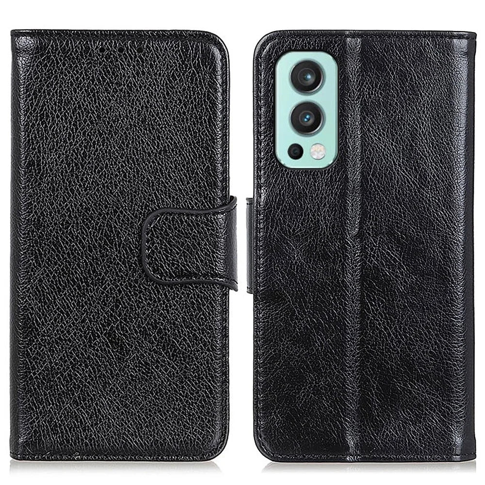 Nappa Texture Wallet Leather Phone Case for OnePlus Nord 2 5G - Black - 1