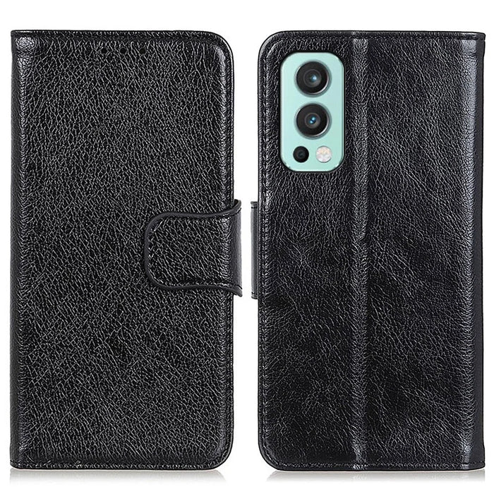 Nappa Texture Wallet Leather Phone Case for OnePlus Nord 2 5G - Black - 1