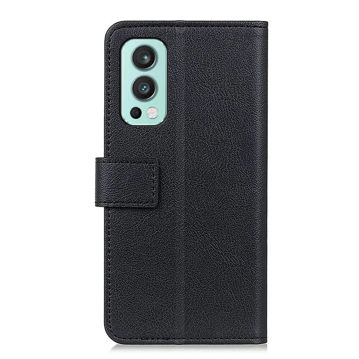 PU Leather Phone Case with Wallet Stand for OnePlus Nord 2 5G - Black - 3