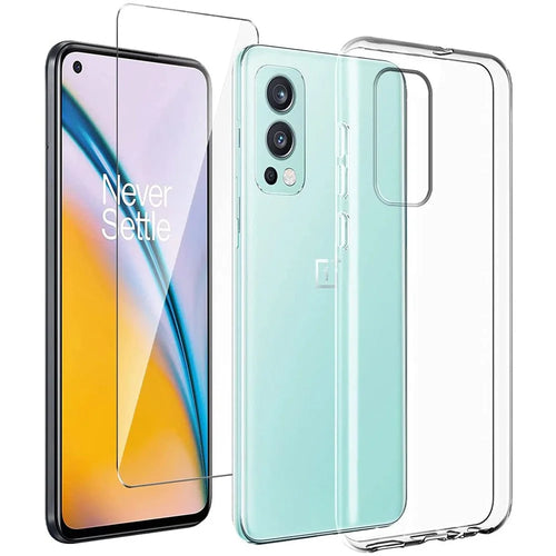 Phone Case for OnePlus Nord 2 5G Flexible TPU Cover + Ultra Clear Tempered Glass Screen Protector - 1