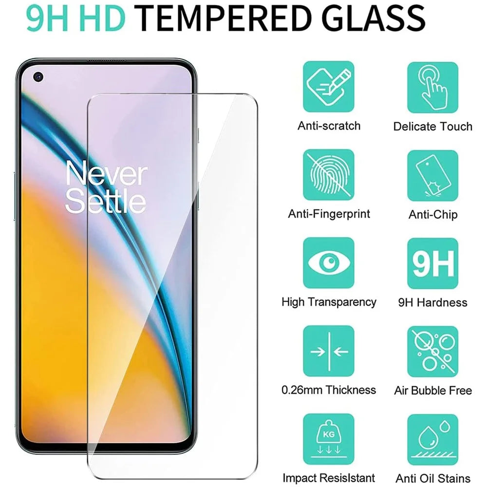 Phone Case for OnePlus Nord 2 5G Flexible TPU Cover + Ultra Clear Tempered Glass Screen Protector - 4