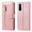 Zipper Pocket Wallet PU Leather Phone Case Shell with Stand for OnePlus Nord CE 5G - Rose Gold - 1