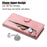 Zipper Pocket Wallet PU Leather Phone Case Shell with Stand for OnePlus Nord CE 5G - Rose Gold - 2