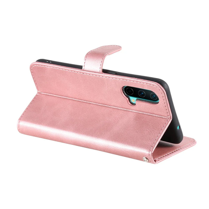Zipper Pocket Wallet PU Leather Phone Case Shell with Stand for OnePlus Nord CE 5G - Rose Gold - 5