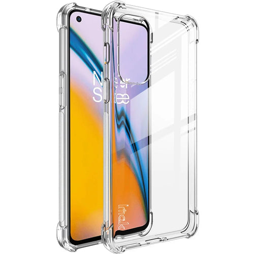 IMAK Shockproof Protective Clear Soft TPU Bumper Back Shell with Screen Protector for OnePlus Nord 2 5G - Transparent - 1
