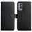 Nappa Texture Cellphone Protector Genuine Leather Outer Cover + Soft TPU Inner Shell Solid Color Stand Wallet Case for OnePlus Nord 2 5G - Black - 1