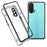 Double Side Tempered Glass Phone Case + Metal Frame with Lock Ultra Clear Cover for OnePlus Nord CE 5G - Silver - 1
