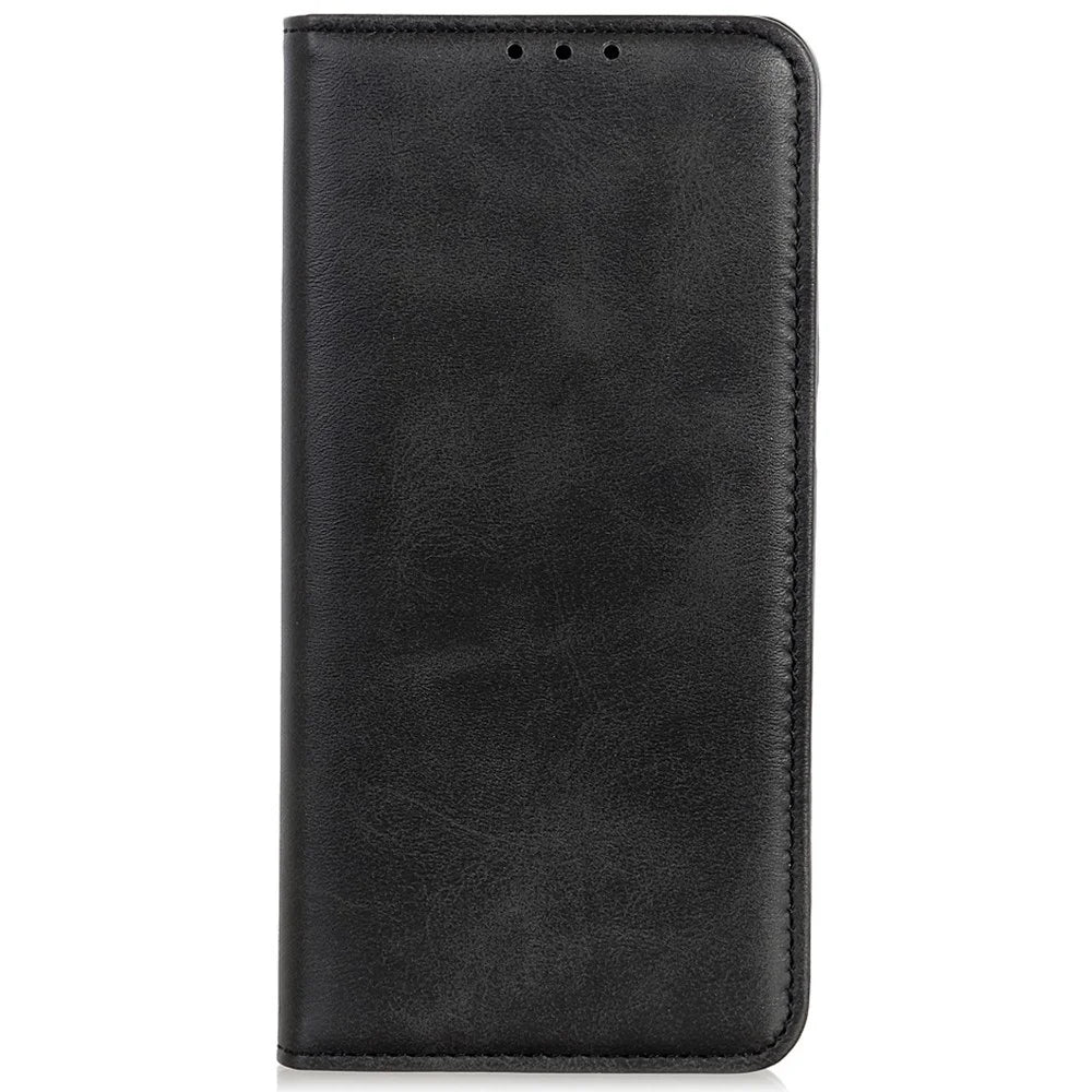Magnetic Auto Closure Phone Case Split Leather + TPU All-round Protection Stand Wallet Cover for OnePlus 10 Pro 5G - Black - 2