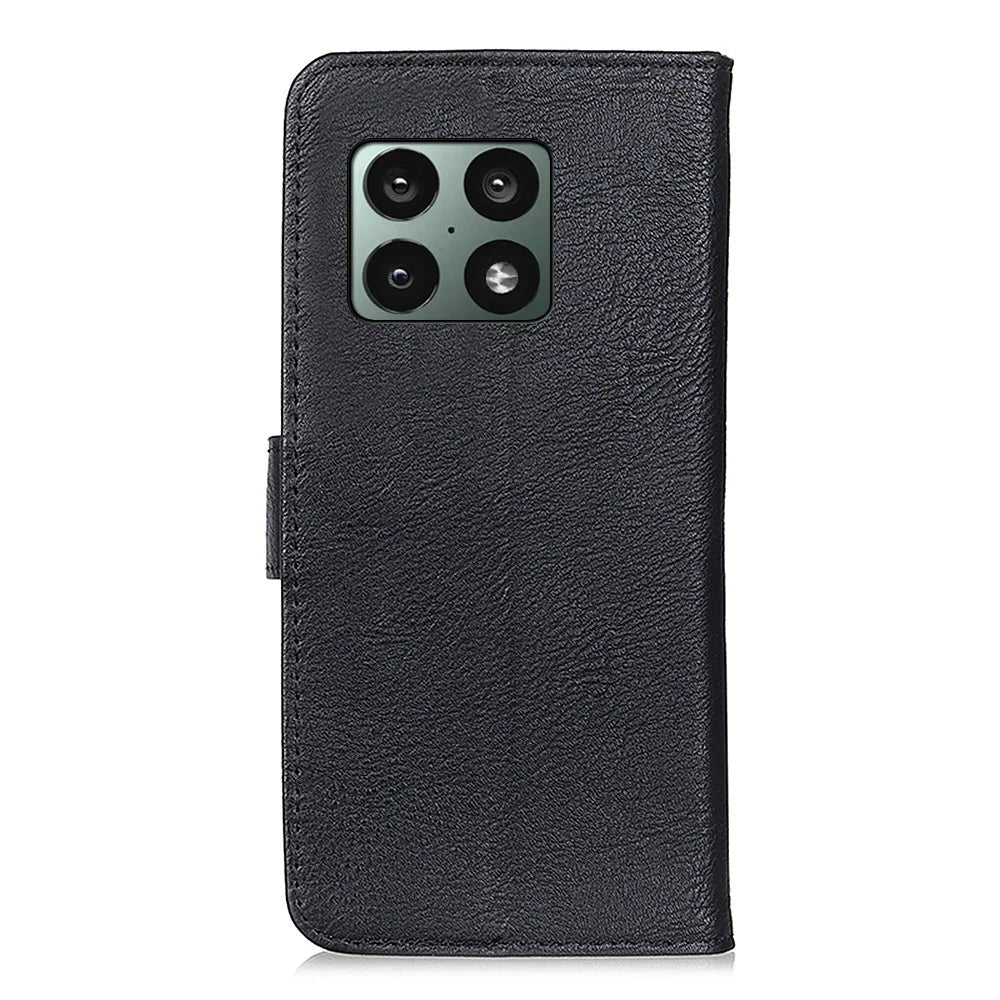 KHAZNEH Magnetic PU Leather Flip Wallet Case Soft TPU Inner Stand Phone Cover for OnePlus 10 Pro 5G - Black - 3
