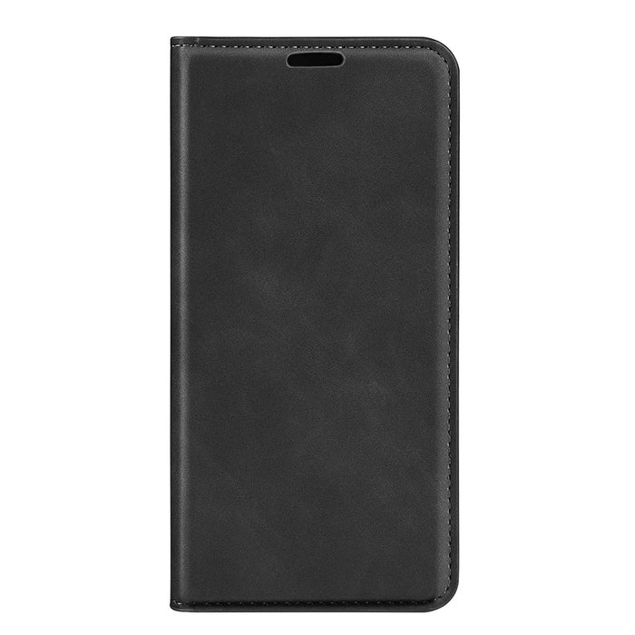 Skin-Touch PU Leather Cover Auto Magnetic Closure Wallet Stand Phone Shell for OnePlus 10 Pro 5G - Black - 2