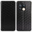 PU Leather Cover + Inner TPU Phone Case 3D Rhombus Pattern Shockproof Protector with Stand Wallet for OnePlus 10 Pro 5G - Black - 1