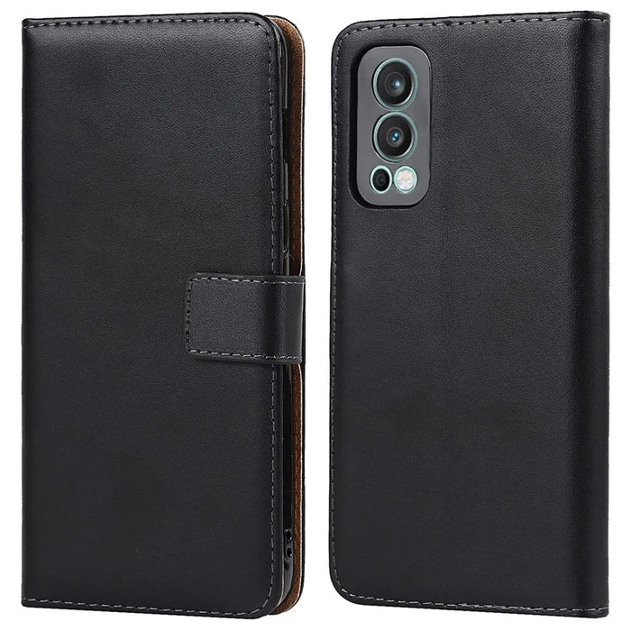 Dual-Sided Magnetic Clasp Split Leather Wallet Stand Function Phone Case Protective Cover for OnePlus Nord 2 5G - 1