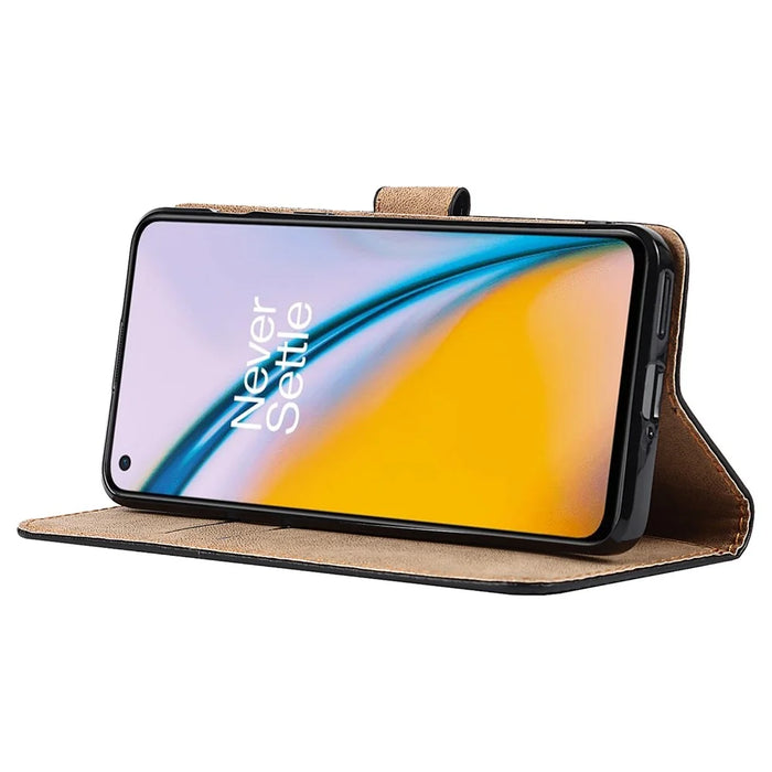 Dual-Sided Magnetic Clasp Split Leather Wallet Stand Function Phone Case Protective Cover for OnePlus Nord 2 5G - 5