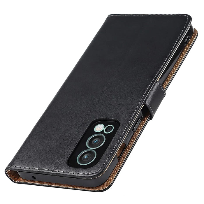 Dual-Sided Magnetic Clasp Split Leather Wallet Stand Function Phone Case Protective Cover for OnePlus Nord 2 5G - 7