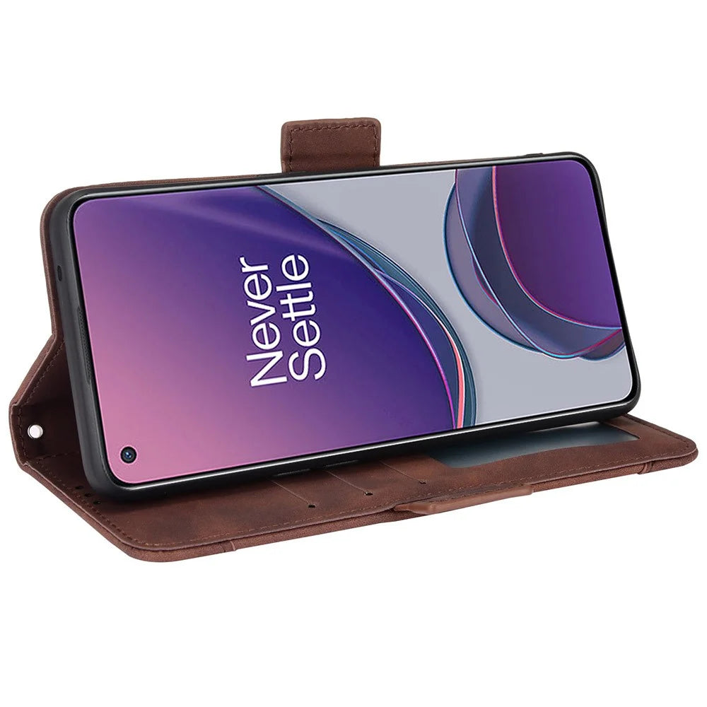 For OnePlus Nord N20 5G / Oppo Reno7 Z 5G / Reno7 Lite / A96 (China) / Reno8 Lite 5G / F21 Pro 5G / Reno8 Z 5G Multiple Card Slot PU Leather + TPU Full Protection Phone Cover with Stand Cash Pocket - Brown - 4