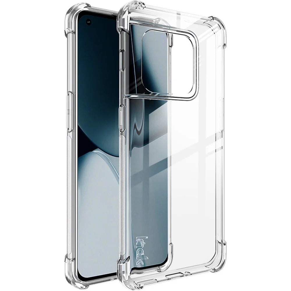IMAK for OnePlus 10 Pro 5G Anti-drop Anti-scratch Enhanced Four Corners Soft TPU Cell Phone Case with Screen Protector - Transparent - 1
