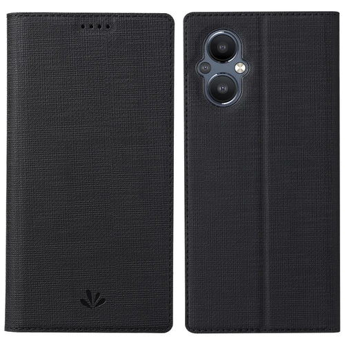 VILI DMX Series PU Leather Stand Phone Case for OnePlus Nord N20 5G Magnetic Auto-absorbed Card Slot Cover - Black - 1