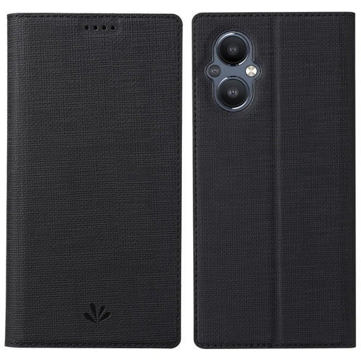 VILI DMX Series PU Leather Stand Phone Case for OnePlus Nord N20 5G Magnetic Auto-absorbed Card Slot Cover - Black - 1