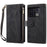 ESEBLE For OnePlus 10 Pro 5G Foldable Stand Wallet Cover Multi-functional Zipper Pocket Cell Phone Case - Black - 1