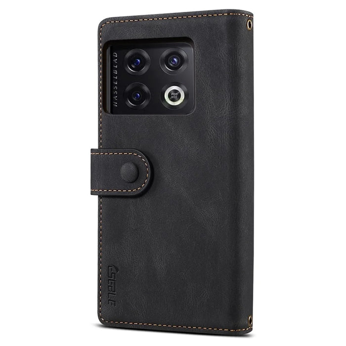 ESEBLE For OnePlus 10 Pro 5G Foldable Stand Wallet Cover Multi-functional Zipper Pocket Cell Phone Case - Black - 2