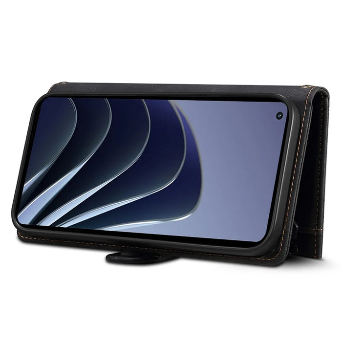 ESEBLE For OnePlus 10 Pro 5G Foldable Stand Wallet Cover Multi-functional Zipper Pocket Cell Phone Case - Black - 7
