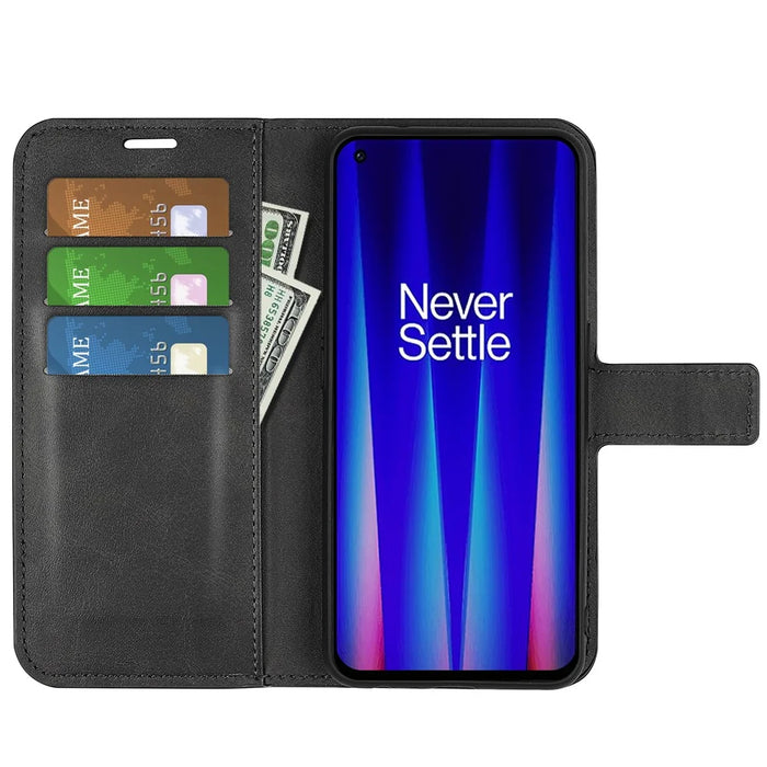 Wallet Phone Case for OnePlus Nord CE 2 5G Protective Folio Flip Cover Magnetic Closure PU Leather Case with Stand - Black - 4
