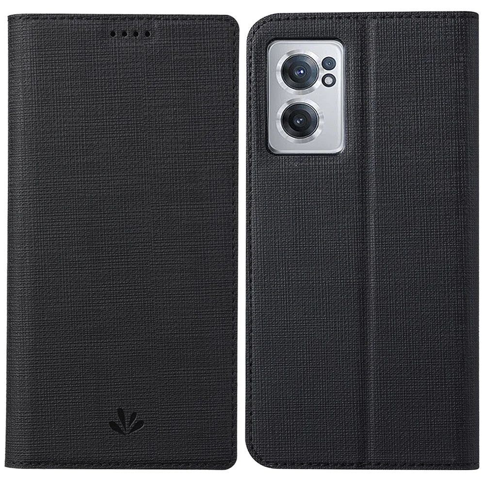 VILI DMX Series for OnePlus Nord CE 2 5G, Automatic Absorption Leather Phone Case Stand Cover with Single Card Slot - Black - 1