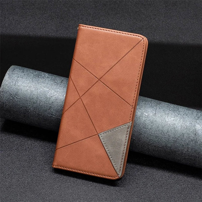 For OnePlus 10 Pro Leather Case with Card Holder Imprinting Pattern Phone Stand Cover - Brown - 6